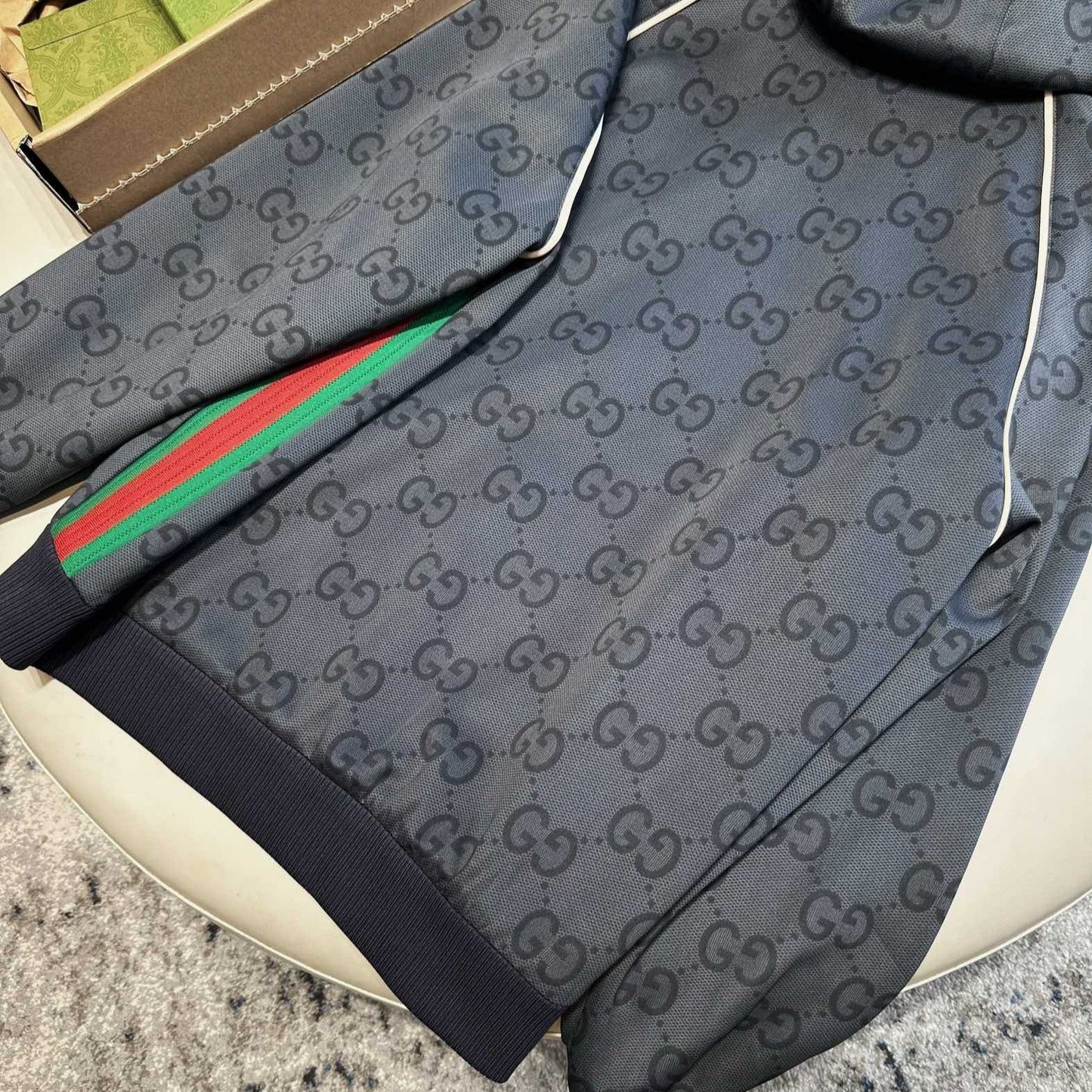 GUCCI JUMBO GG ZIP JACKET WITH WEB