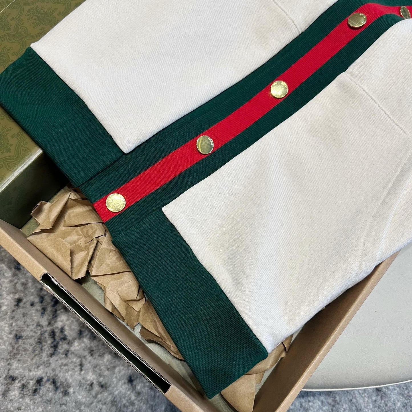 GUCCI COTTON JERSEY CARDIGAN WITH WEB