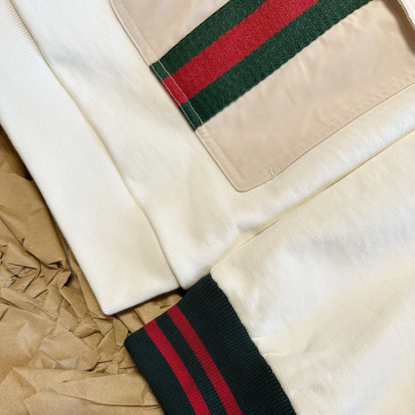 GUCCI COTTON JERSEY ZIP JACKET WITH WEB