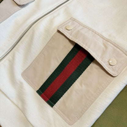 GUCCI COTTON JERSEY ZIP JACKET WITH WEB