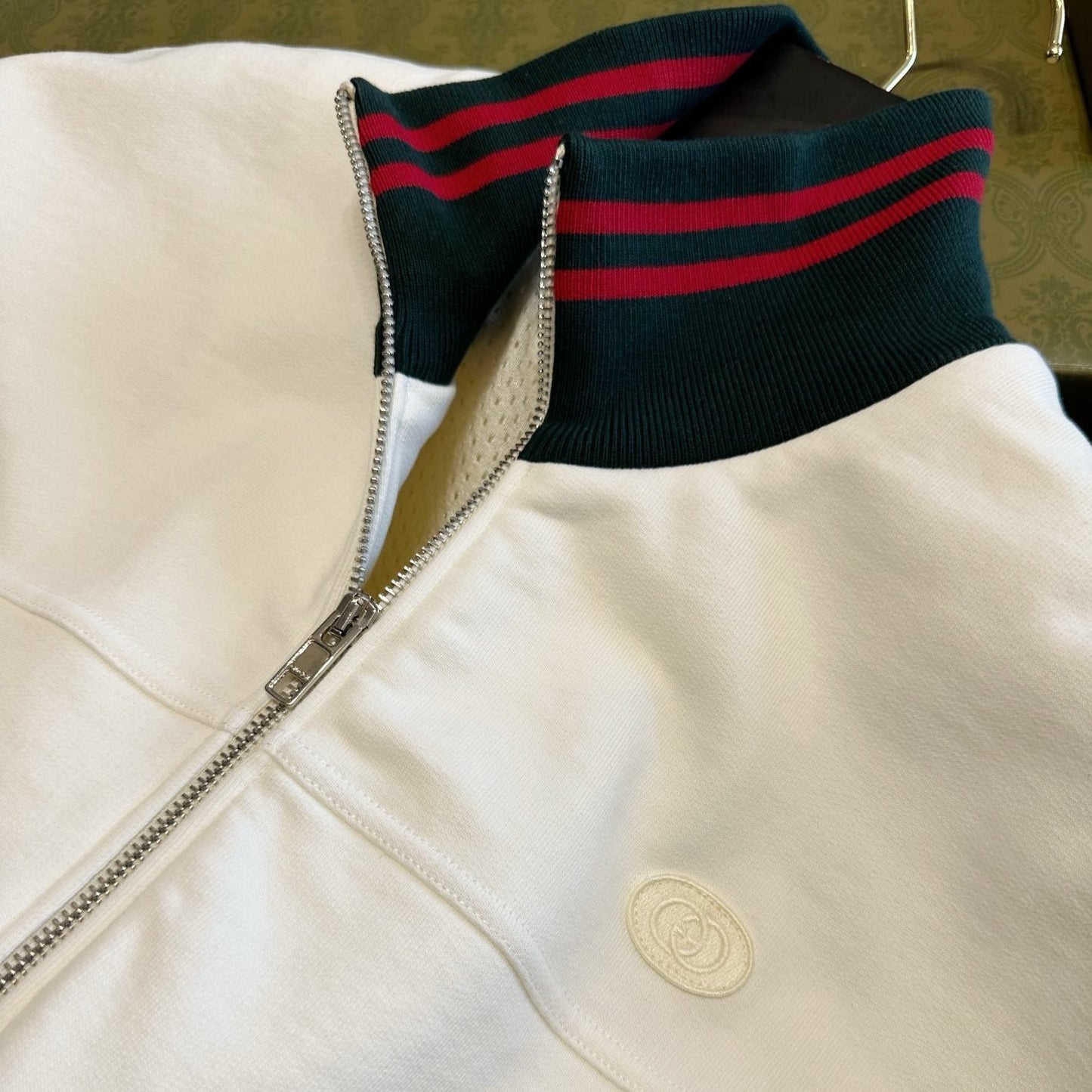 GUCCI COTTON JERSEY ZIP JACKET WITH WEB