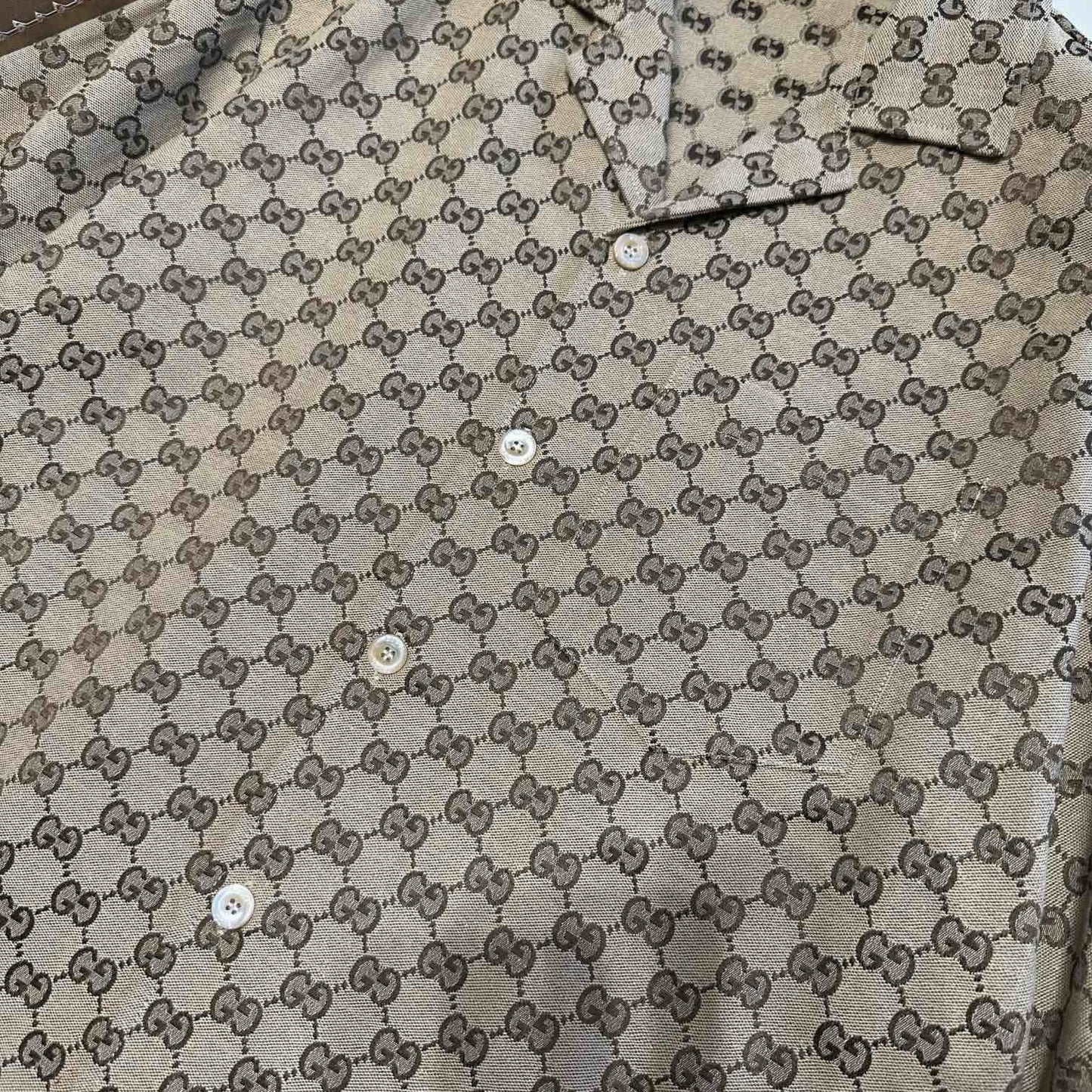 GUCCI GG LINEN BLEND CANVAS SHIRT