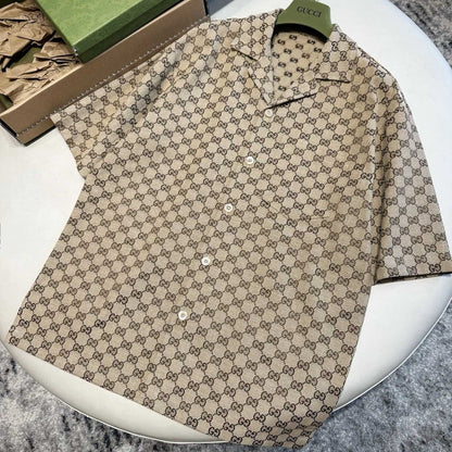 GUCCI GG LINEN BLEND CANVAS SHIRT