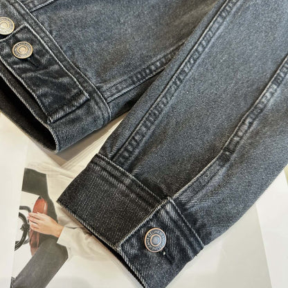 CELINE TRUCKER JACKET IN CHARCOAL WASH DENIM