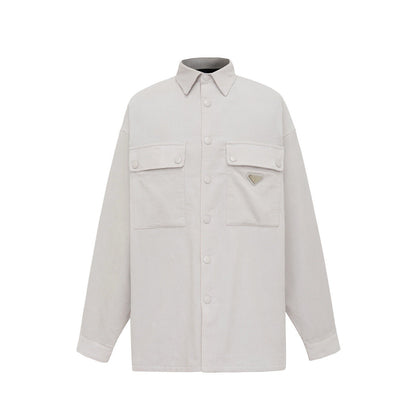 Prada Logo-Plaque Oversized Shirt