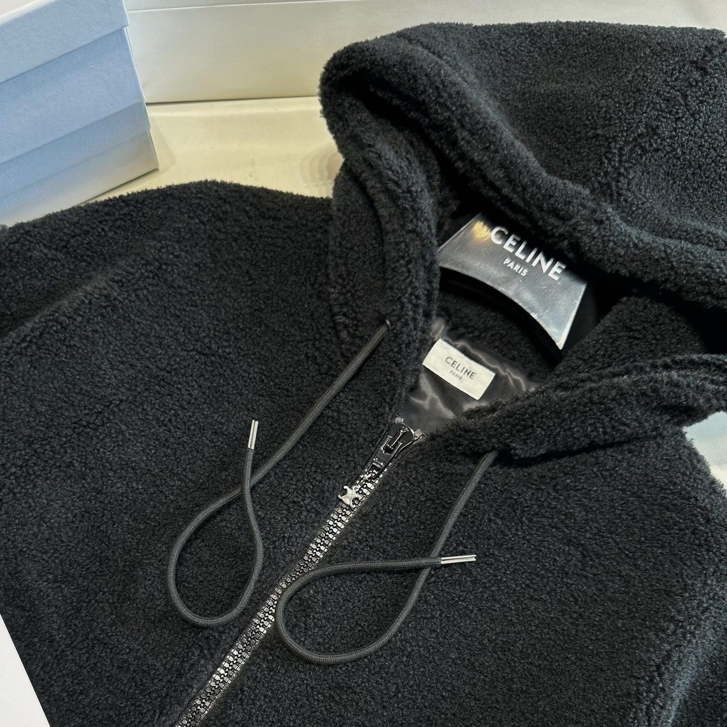 CELINE HOODED JACKET IN JERSEY FLEECE