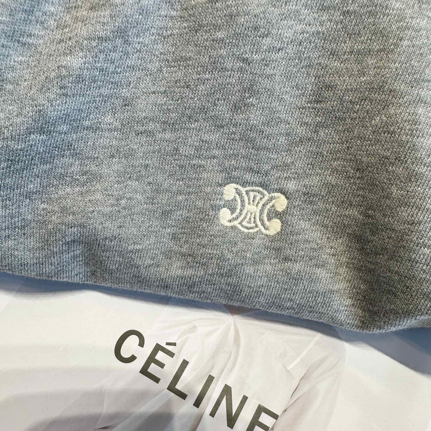 CELINE TRIOMPHE LOOSE HOODIE IN COTTON AND CASHMERE