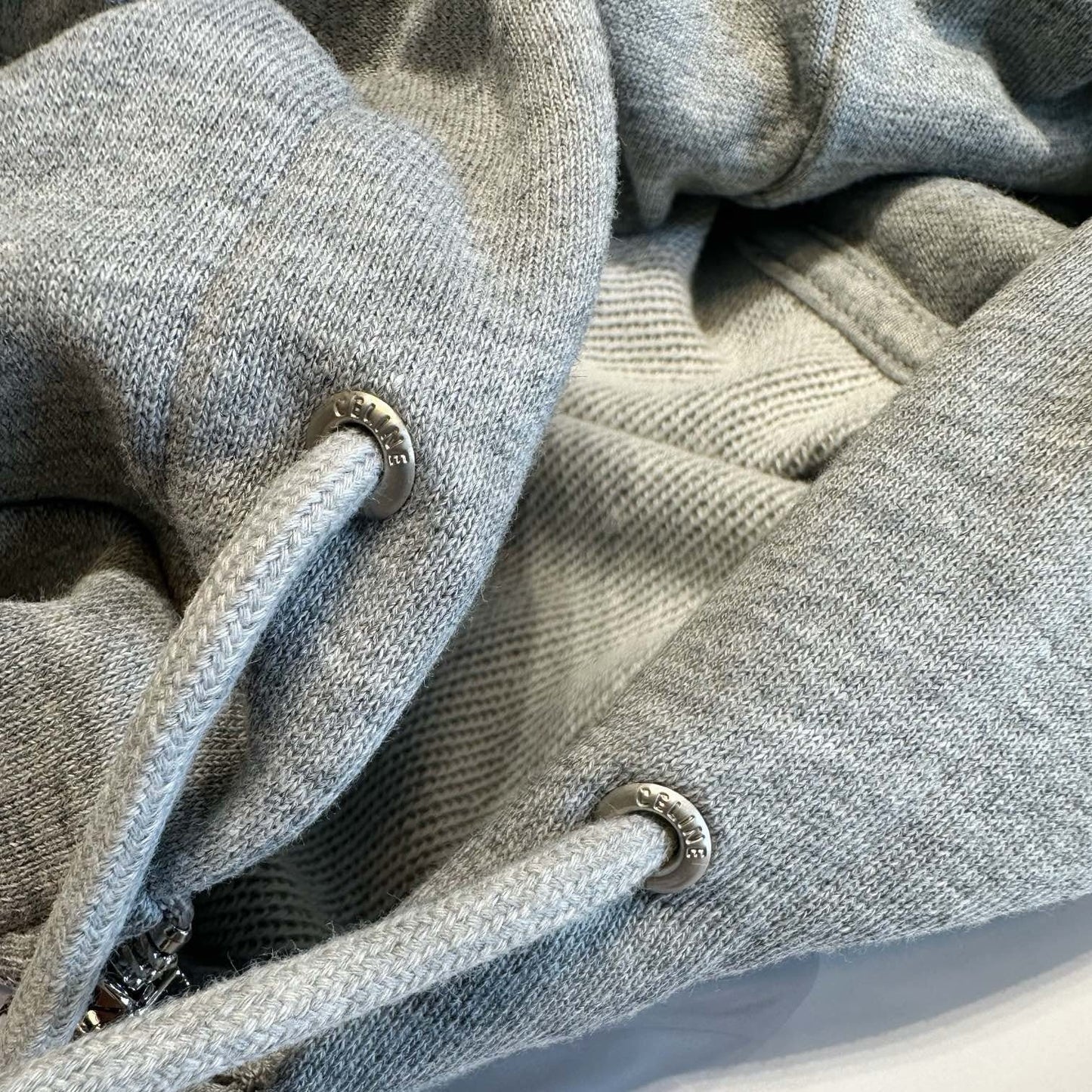 CELINE TRIOMPHE LOOSE HOODIE IN COTTON AND CASHMERE