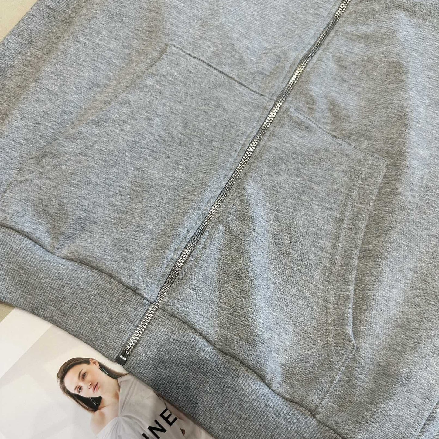 CELINE TRIOMPHE LOOSE HOODIE IN COTTON AND CASHMERE